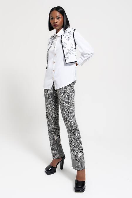 AMKA_Black Knitting Poppy Knitted Pant _Online_at_Aza_Fashions