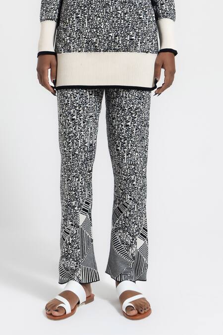 Shop_AMKA_Black Knitting Poppy Knitted Pant _Online_at_Aza_Fashions