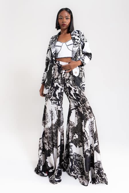 AMKA Winter Abstract Pattern Jacket Pant Set 