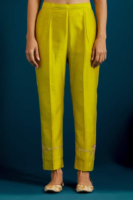 Anantaa By Roohi Green Silk, Chanderi Sequins, Patchwork, Beads, Resham Paisley Kurta Pant Set Online at Aza Fashions Anantaa By Roohi_Green Silk, Chanderi Sequins, Patchwork, Beads, Resham Paisley Kurta Pant Set _Online_at_Aza_Fashions