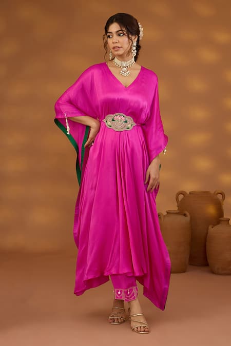 Isha Gupta Tayal Draped Kurta Set With Embroidered Belt 