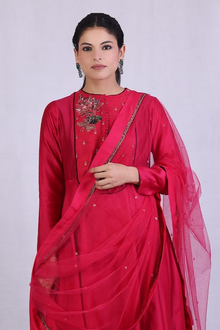 Buy Monika Mathuria Datta Pink Net, Chanderi, Lycra Beads, Sequins Round Embroidered Anarkali Churidar Set Online at Aza Fashions Buy_Monika Mathuria Datta_Pink Net, Chanderi, Lycra Beads, Sequins Round Embroidered Anarkali Churidar Set _Online_at_Aza_Fashions