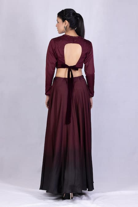 Monika Mathuria Datta Embroidered Blouse & Skirt Set 