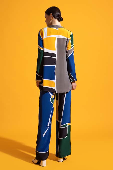 Nautanky Zenith Abstract Print Shirt With Pant 