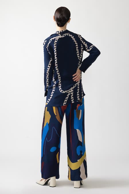 Nautanky Orb Abstract Print Shirt With Pant 
