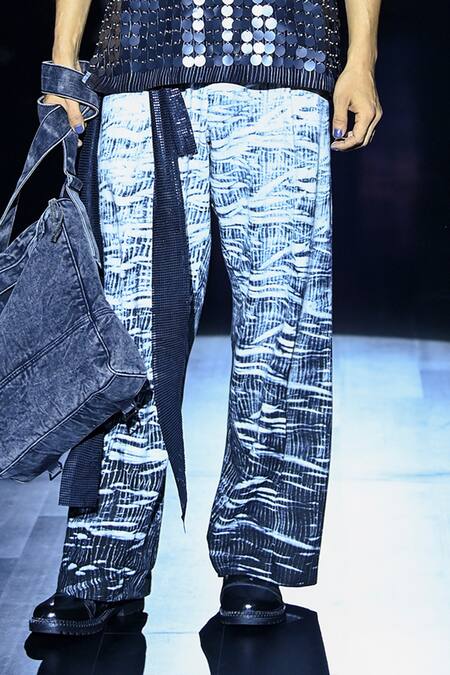 Rahul Singh_Black Linen Sequins Embellished Vest And Trouser Set _Online_at_Aza_Fashions