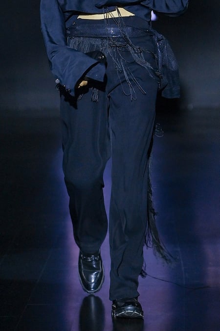 Buy_Rahul Singh_Black Crepe Zari Zardozi Embellished Shacket Set _Online_at_Aza_Fashions