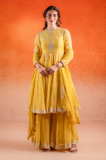 SSHILPA SAMRIYA Floral Embroidered Anarkali Palazzo Set 