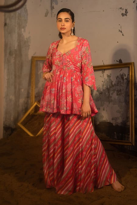 SSHILPA SAMRIYA Botanical Print Tunic With Palazzo 