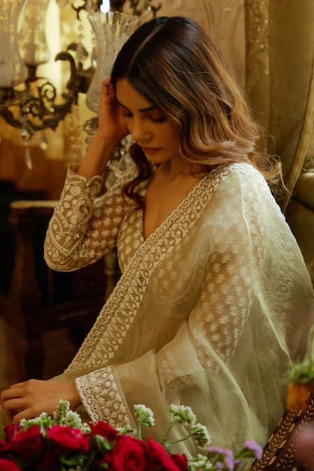 Astha Narang Beige Net, Organza, Silk Sequins, Floral Thread Peplum Kurta And Sharara Set Online at Aza Fashions Astha Narang_Beige Net, Organza, Silk Sequins, Floral Thread Peplum Kurta And Sharara Set _Online_at_Aza_Fashions