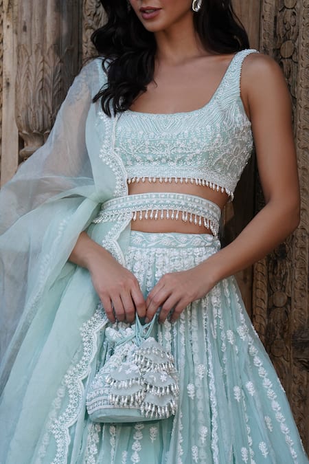 Astha Narang Floral Moti Embroidered Lehenga Set 