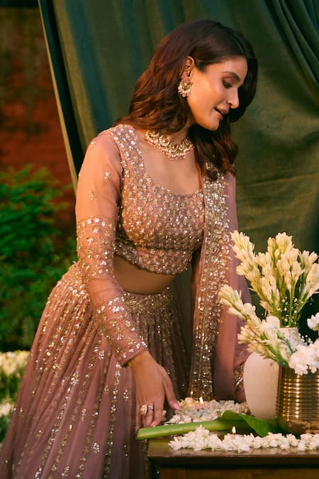Astha Narang Sequin Embroidered Lehenga Set 