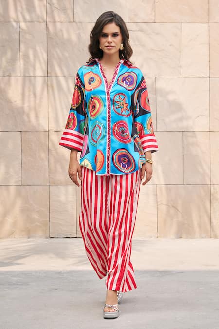 Cin Cin Sunset Carnival Print Shirt & Pant Set 