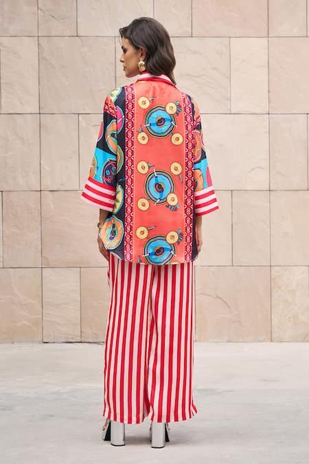 Cin Cin Sunset Carnival Print Shirt & Pant Set 
