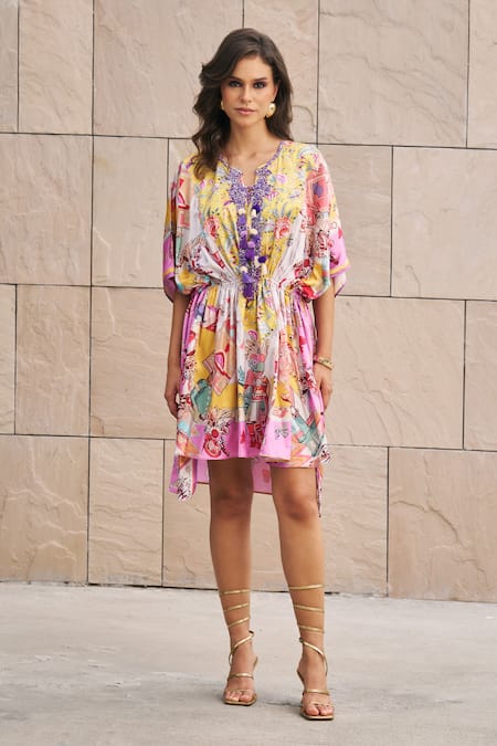 Cin Cin Tropical Print Kaftan 