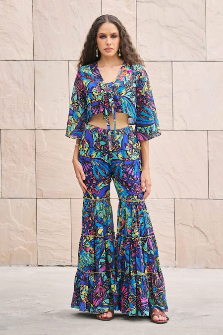 Cin Cin Tropical Print Top & Pant Set 