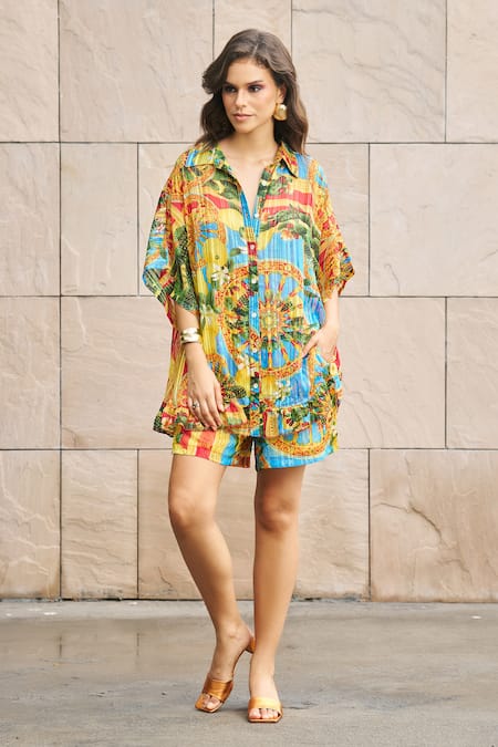 Cin Cin Kaleidoscope Print Shirt & Shorts Set 