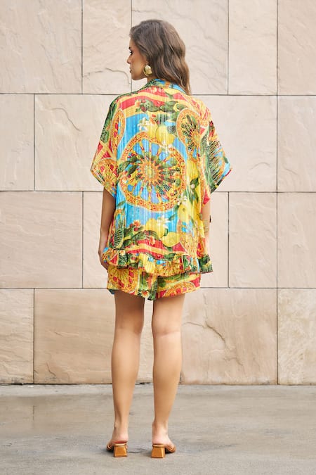 Cin Cin Kaleidoscope Print Shirt & Shorts Set 