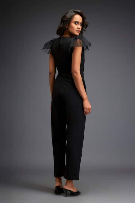 Deepika Arora Sphere Leather Applique Belted Jumpsuit 