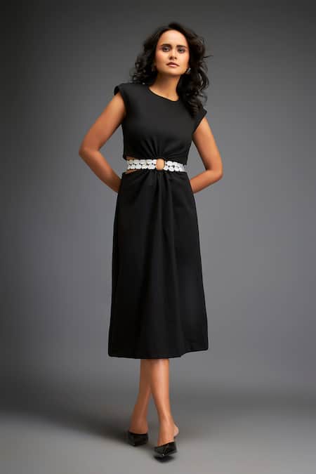 Deepika Arora Embellished Waist Cutout Detail Dress 