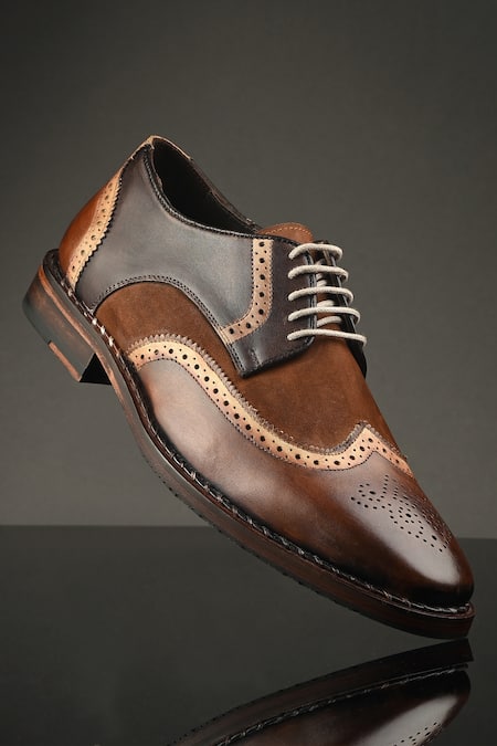 IVRAH Patrick Brogue Pattern Derby Shoes 