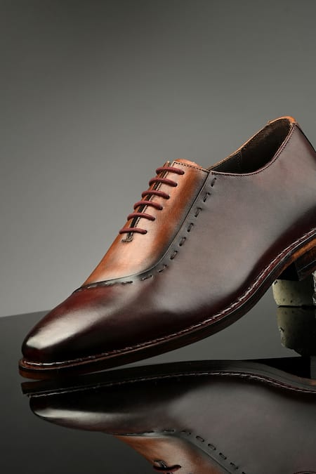 IVRAH Brown Peter Leather Derby Shoes 