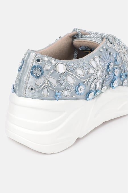 Buy_Zori World_Blue Jodhpur Ayat Zari Embroidered Sneakers _Online_at_Aza_Fashions