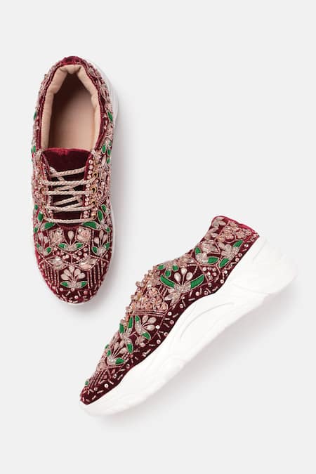 ZORI WORLD Lucknow Ayat Gota Embroidered Sneakers 