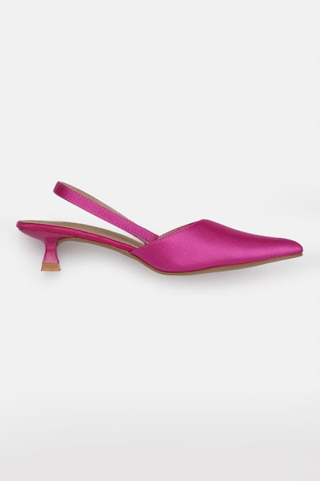 Zori World Pink Betty Pointed Toe Kitten Heels Online at Aza Fashions Zori World_Pink Betty Pointed Toe Kitten Heels _Online_at_Aza_Fashions