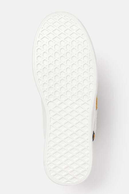Zori World_White Bruno Patchwork Sneakers _Online_at_Aza_Fashions