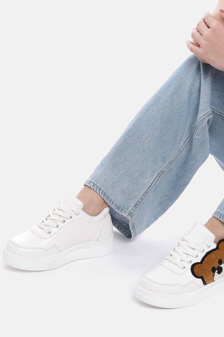 Zori World_White Bruno Patchwork Sneakers _at_Aza_Fashions