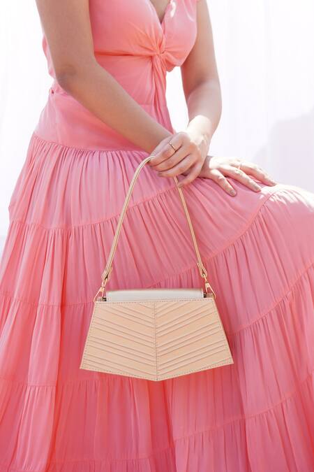 Buy_Adisee_Gold Eve Cord Embossed Handbag_Online_at_Aza_Fashions