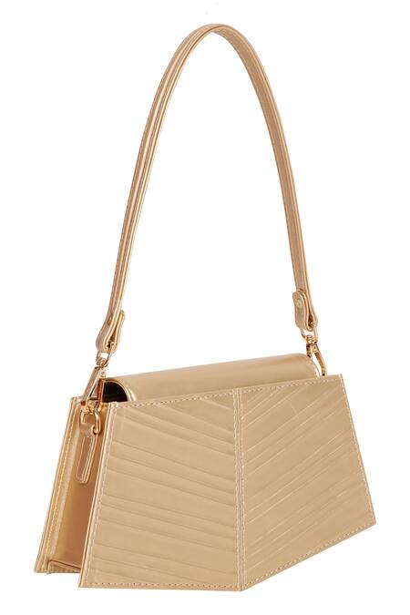 Shop_Adisee_Gold Eve Cord Embossed Handbag_Online_at_Aza_Fashions