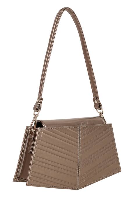 Shop_Adisee_Grey Eve Cord Embossed Shoulder Bag_Online_at_Aza_Fashions