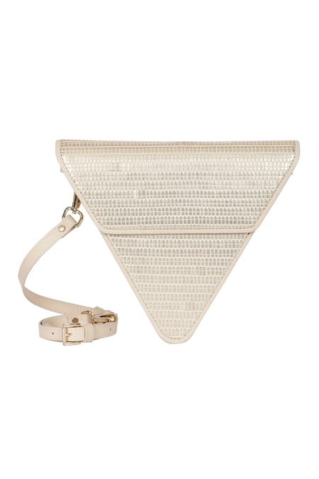 Shop_Adisee_Ivory Jade Inverted Triangle Handbag _Online_at_Aza_Fashions