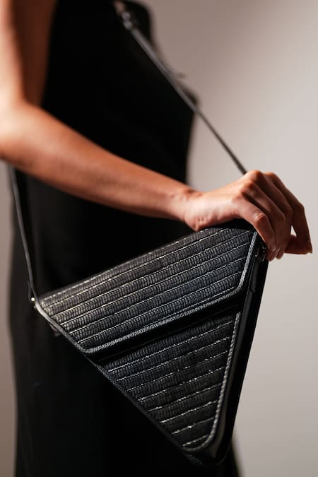 Shop Adisee Black Jade Upcycled Textile Handbag Shop_Adisee_Black Jade Upcycled Textile Handbag