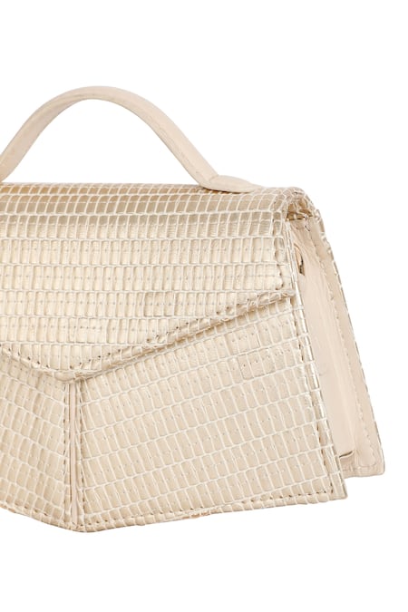 Adisee_Gold Kendal Textured Bag _at_Aza_Fashions