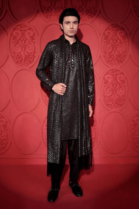 Jubinav Chadha Mirror & Sequin Work Kurta Salwar Set 