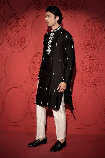 Buy Jubinav Chadha White Georgette, Kota Doria, Cotton, Silk Kattan Embroidered Kurta And Pant Set Online at Aza Fashions Buy_Jubinav Chadha_White Georgette, Kota Doria, Cotton, Silk Kattan Embroidered Kurta And Pant Set _Online_at_Aza_Fashions