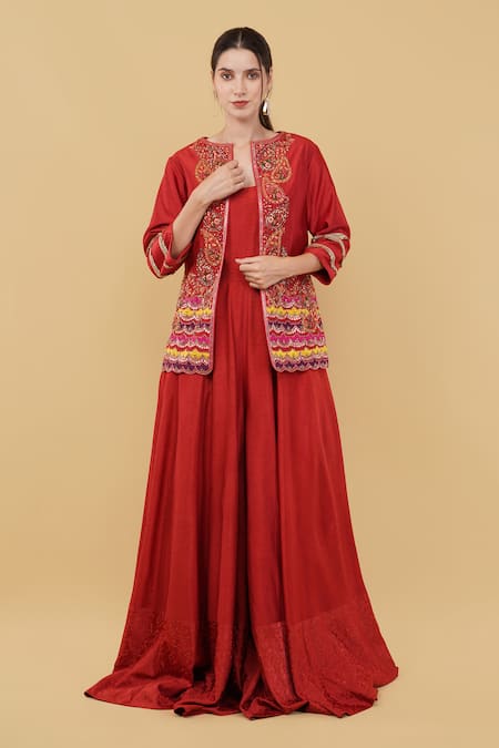 Nidhi Kejriwal Paisley Embroidered Jacket With Jumpsuit 