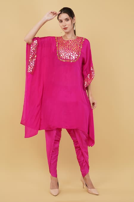 Nidhi Kejriwal Mirror Embroidered Yoke Kaftan With Dhoti Pant 