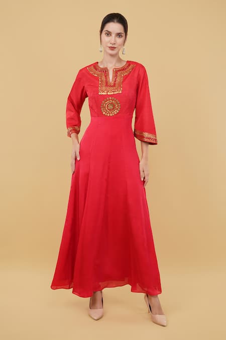 Nidhi Kejriwal Metal Coin Embroidered Yoke Anarkali 