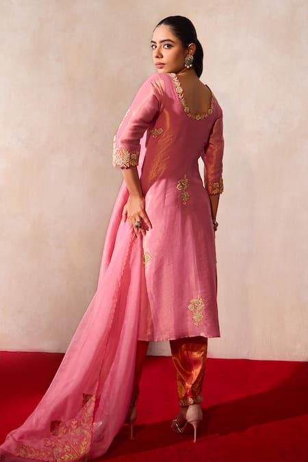 Tarini Vij Erina Floral Booti Embroidered Kurta & Choga Salwar Set 