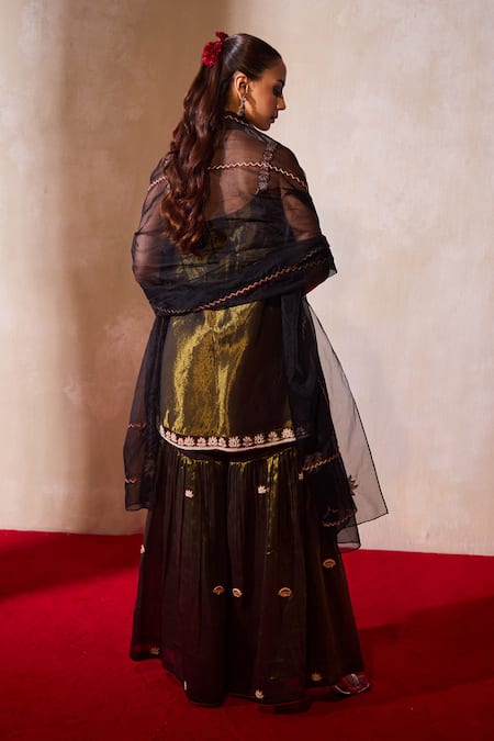 Tarini Vij Lisa Padma Bloom Embroidered Kurta Gharara Set 