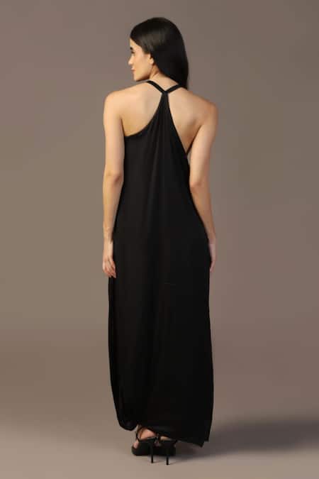 Buy Two Sisters By Gyans Black Satin, Silk, Organza Tassels, Pearls Sequin Embroidered Gown With Cape Online at Aza Fashions Buy_Two Sisters By Gyans_Black Satin, Silk, Organza Tassels, Pearls Sequin Embroidered Gown With Cape _Online_at_Aza_Fashions