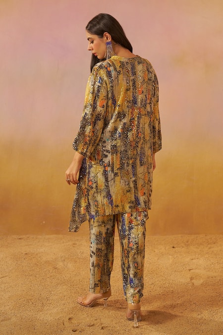 Rainas Abstract Print Tunic & Pant Set 