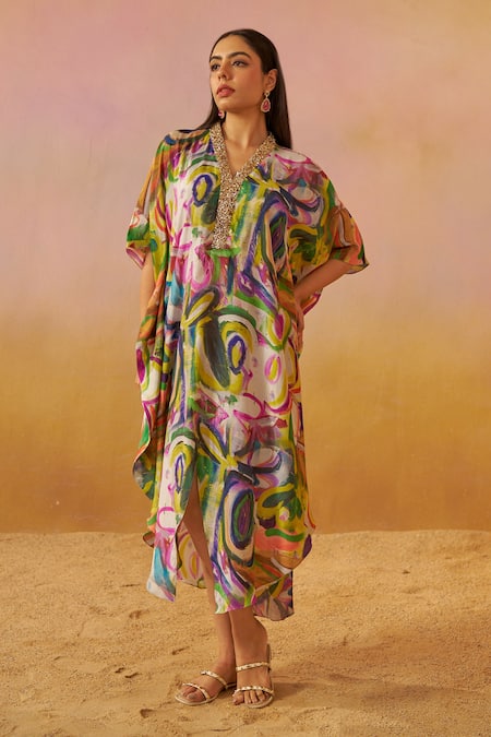 Rainas Abstract Print Kaftan 