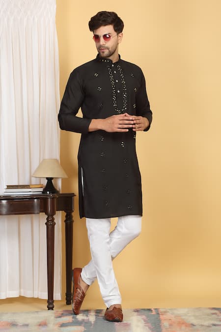 Aham-Vayam Swarna Mirror Work Kurta & Pant Set 