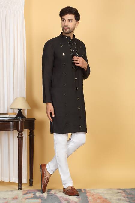 Buy Aham-Vayam Black Cotton Mirrors, Embroidery Swarna Work Kurta And Pant Set Online at Aza Fashions Buy_Aham-Vayam_Black Cotton Mirrors, Embroidery Swarna Work Kurta And Pant Set _Online_at_Aza_Fashions