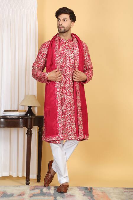 Buy Aham-Vayam Pink Cotton, Silk Sequins, Zari, Embroidery Divyakriti Kurta Set Online at Aza Fashions Buy_Aham-Vayam_Pink Cotton, Silk Sequins, Zari, Embroidery Divyakriti Kurta Set _Online_at_Aza_Fashions